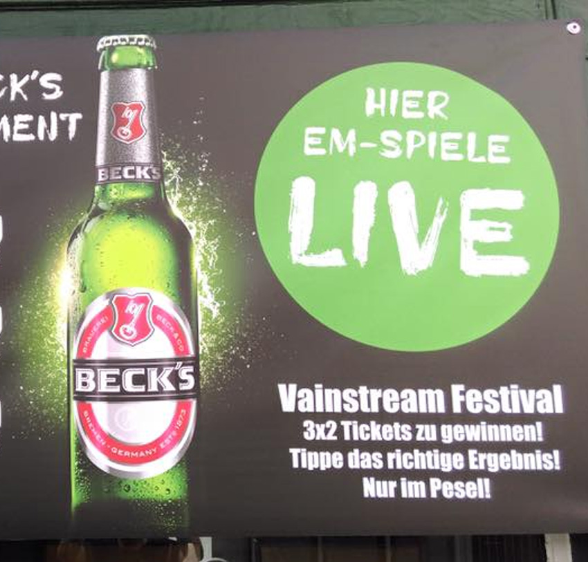 Bedrucktes Werbebanner