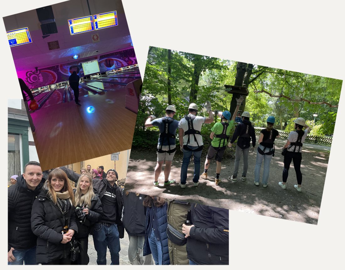 Das Team der Hellweg Druckerei beim Bowlen, im Kletterwald und auf der Soester Allerheiligenkirmes